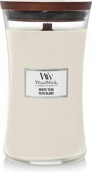 WoodWick Hourglass Large Geurkaars - White Teak