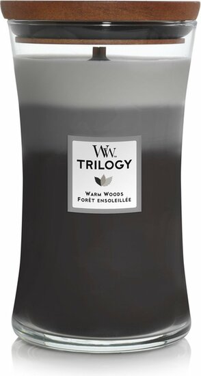 WoodWick Hourglass Large Trilogy Geurkaars - Warm Woods