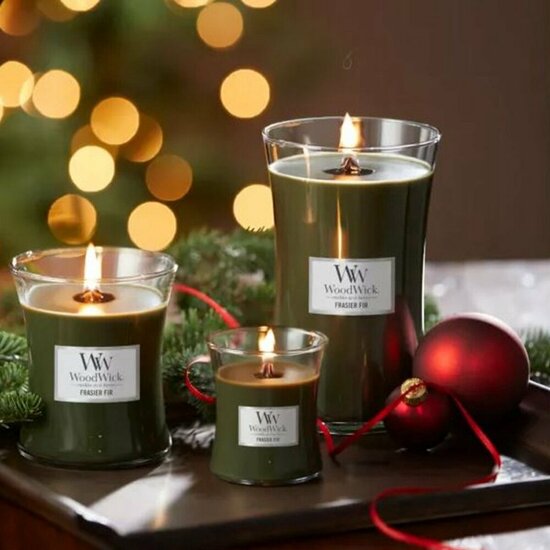 WoodWick Hourglass Large Geurkaars - Frasier Fir