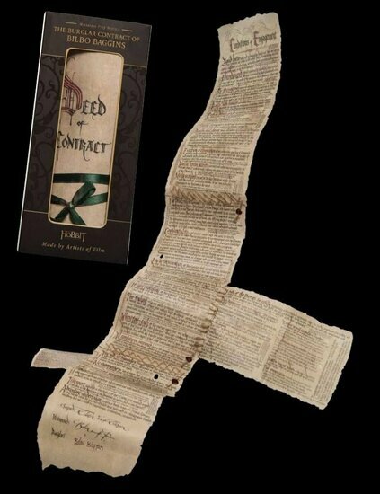 THE HOBBIT - The Burglar Contract of Bilbo - Replica &#039;167x30cm&#039;