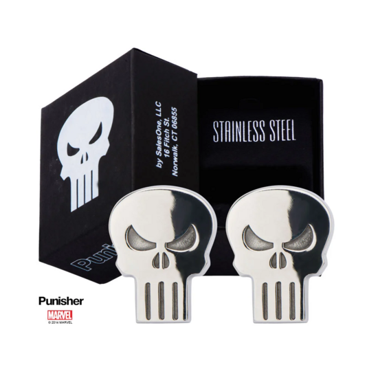 MARVEL - Men&#039;s Stainless Steel Punisher Skull Cuff Links