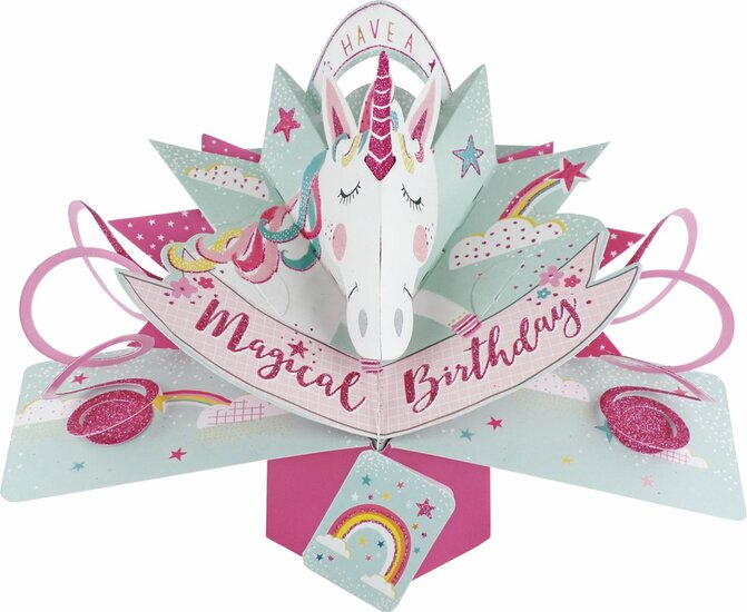 3D Pop-up wenskaart met envelop &ndash; Magical Birthday (Unicorn) pop 168