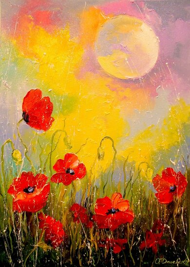 Poppies in the Moonlight Puzzel 1000 Stukjes
