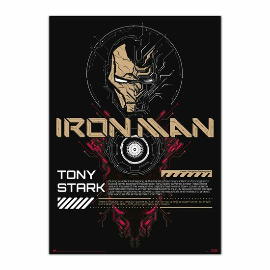 IRON MAN - Tony Stark - &#039;Gow in the Dark&#039; Poster 50x70cm