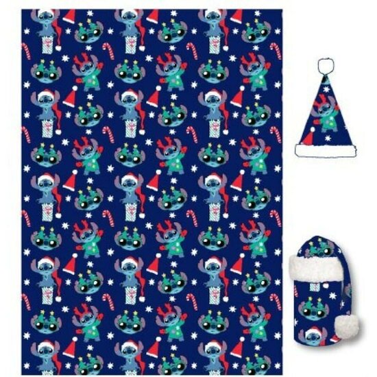 LILO &amp; STITCH - Flanel Blanket 110x140cm + Hat - Stitch