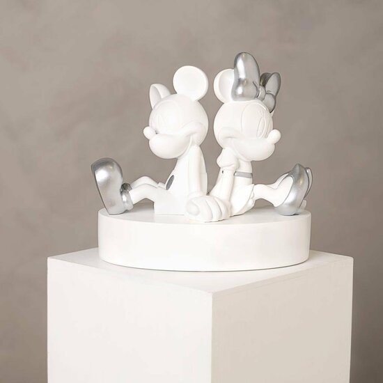 DISNEY - &#039;White&amp;Silver&#039; - Mickey &amp; Minnie - Money Bank - 19cm