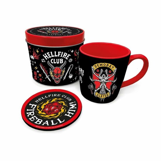 STRANGER THINGS - Hellfire Club - Mug &amp; coaster in metal tin