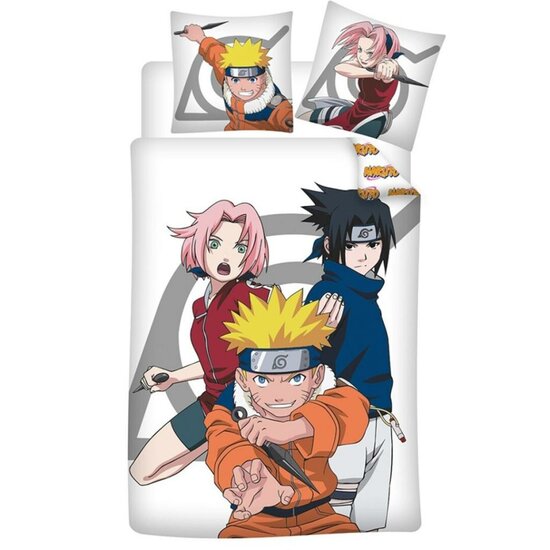 NARUTO - Duvet Cover 140x200cm - Trio &#039;100% PolyCoton&#039;