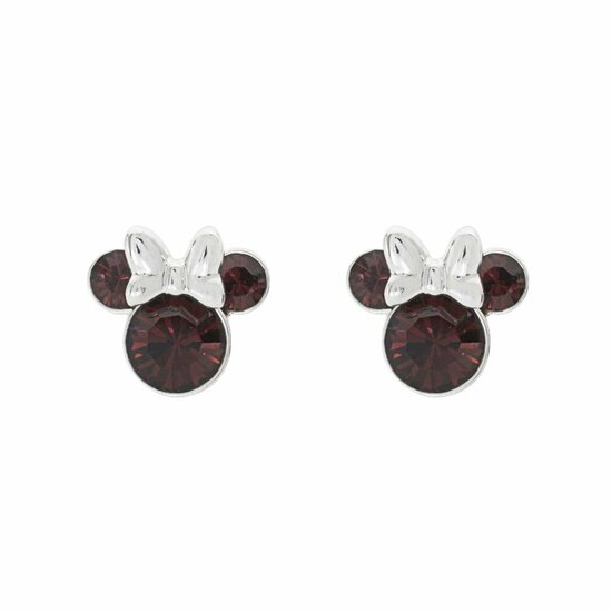 MINNIE - Pair of Stud Birthstone Earrings in Plated Brass - January