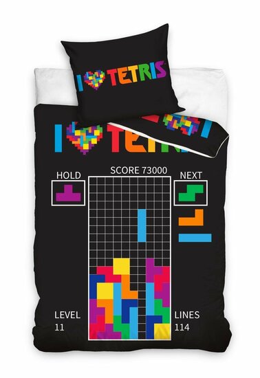 TETRIS - Duvet Cover 140x200cm + Cushion 60x70cm - &#039;100% Coton&#039;