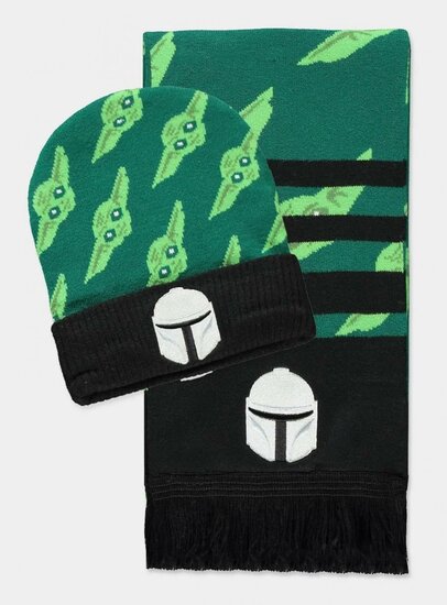 STAR WARS - Mando &amp; Grogu Green - Beanie &amp; Scarf Gift Set