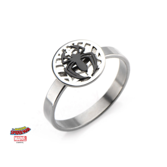 MARVEL - Women&#039;s Silver Plated Brass Spider-Man Ring - Size 6
