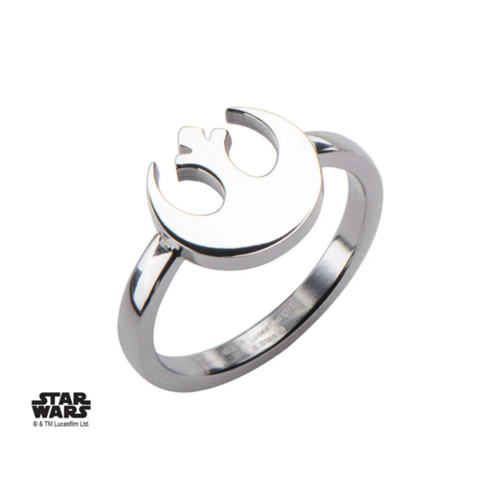 STAR WARS - Women&#039;s Stainless Steel Rebel Alliance Cut Ring - Size 6