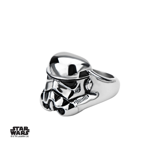STAR WARS - Men&#039;s Stainless Steel 3D Stormtrooper Ring - Size 12