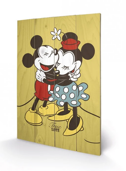 DISNEY - Printing on wood 40X59 - Mickey &amp; Minnie Mouse True Love