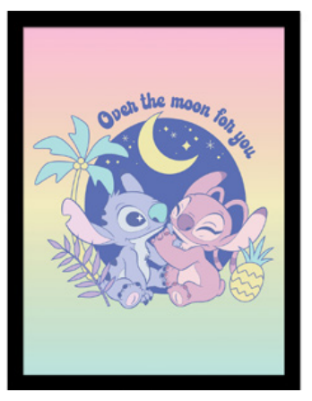 LILO &amp; STITCH - Stitch over the moon - Collector Print 30x40cm