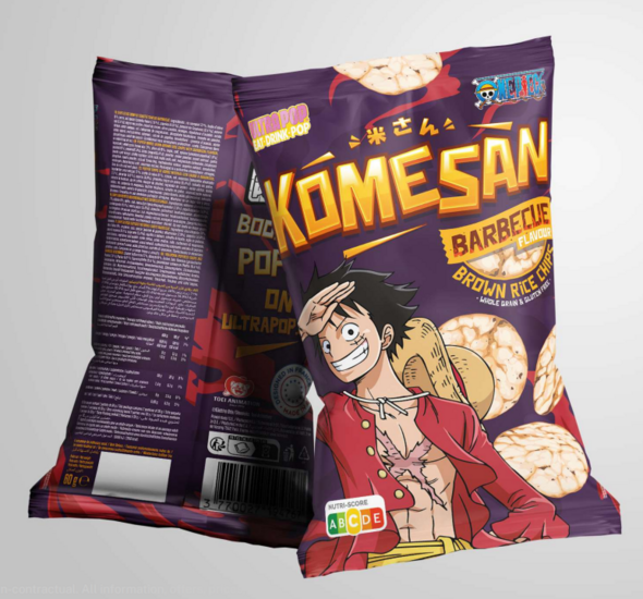 ONE PIECE - Komesan &#039;Rice Crips&#039; - Luffy - 60g - BBQ