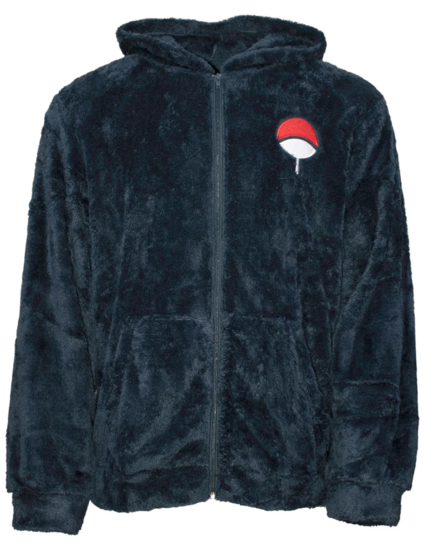 NARUTO - Uchiha - Men&#039;s Fluffy Zipper Hoodie (S/M)
