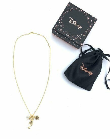 LITTLE MERMAID - Gold Brass Plated Necklace + 3 Charms