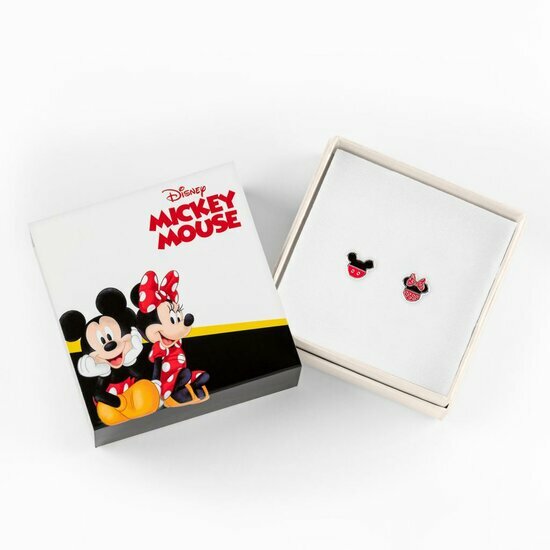 MINNIE + MICKEY - Pair of Stud Earrings - Silver Plated Brass