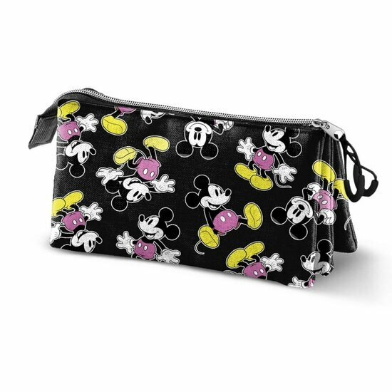 MICKEY - Checkered - Eco Triple Pencil Case &#039;23x11x7cm&#039;