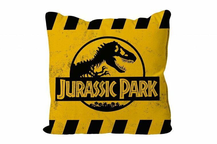 JURASSIC PARK - Caution Logo - Cushion &#039;40x40x1cm&#039;