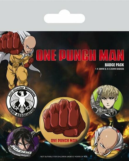 ONE PUNCH MAN - Pack 5 Badges - Destructive