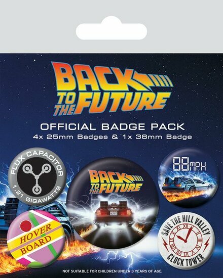 BACK TO THE FUTURE - Pack 5 Badges - Delorean