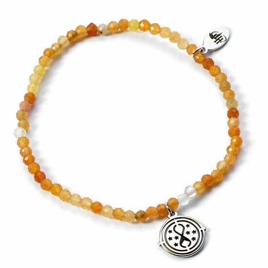 HARRY POTTER - Time Turner - Sterling Silver Charm &amp; Pearls Bracelet