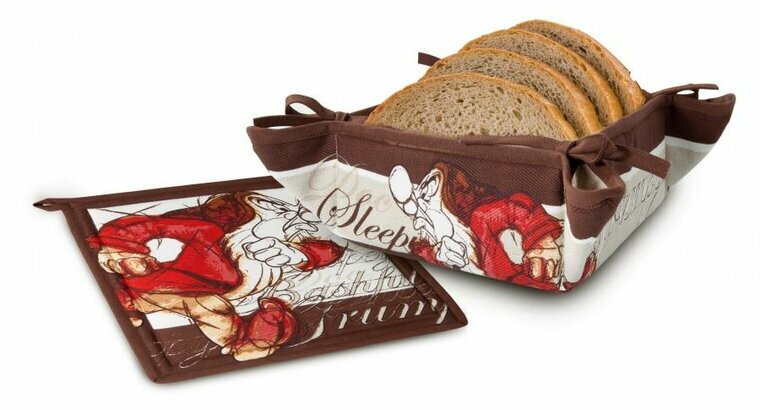 DISNEY / SEVEN DWARFS - Gumpey Set : Bread Basket &amp; Plate Mats