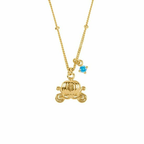 CINDERELLA - Carriage - Silver Sterling &amp; Plated Gold Necklace