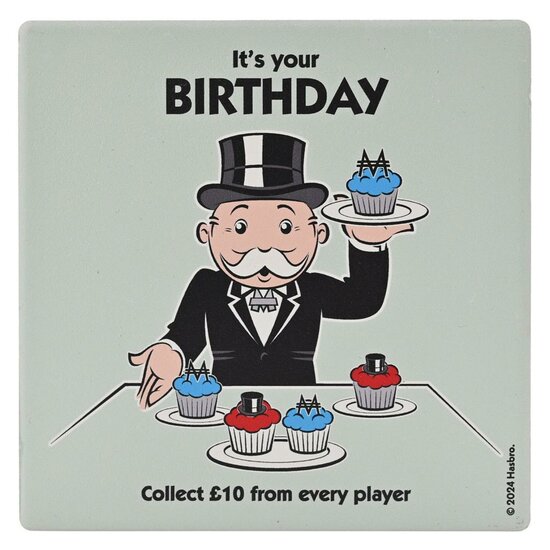 MONOPOLY - It&#039;s your Birthday - Ceramic Square Coaster
