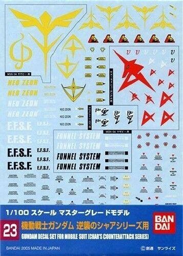 GUNDAM - GUNDAM DECAL 023 - MG Multiuse Char&#039;s Counterattack