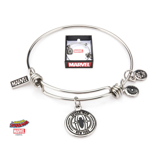 MARVEL - Women&#039;s Stainless Steel Spider-Man Expandable Charm Bracelet
