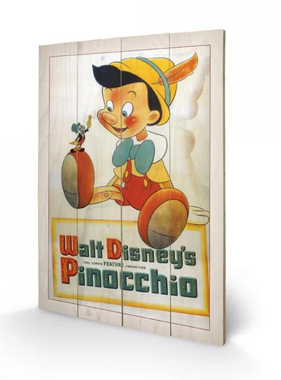 DISNEY - Printing on wood 40X59 - Pinocchio Conscience
