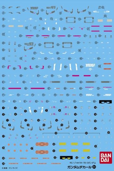 GUNDAM - GUNDAM DECAL 084 - RG 1/144 RX-78-2 Gundam