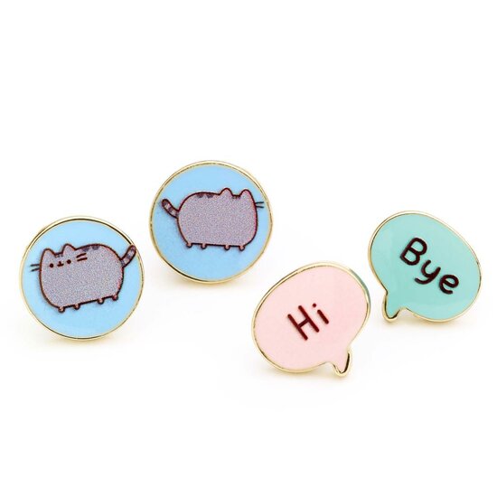 PUSHEEN - Hi &amp; Bye - 2 Stud Earring Set