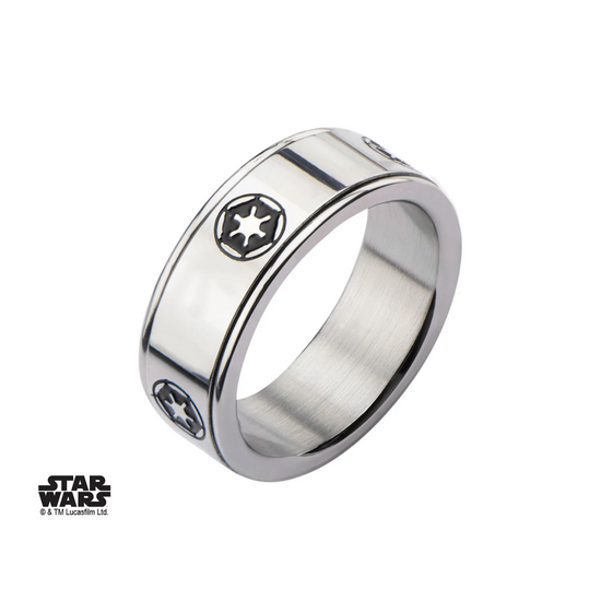STAR WARS - Men&#039;s Stainless Steel Empire Symbol Spinner Ring - Size 10