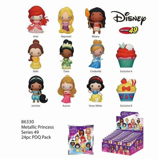 DISNEY - Princess - 3D Foam Bag Clip (Display 24 Pcs)