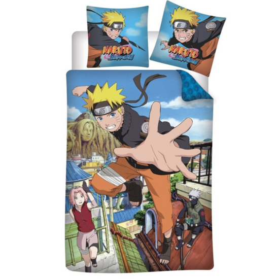NARUTO SHIPPUDEN - Duvet Cover 140x200cm - &#039;100% Coton&#039;