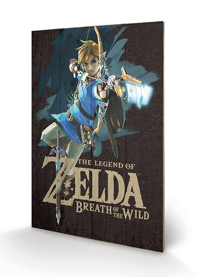 ZELDA BREATH OF THE WILD - Printing on Wood 40X59 - Game Cover