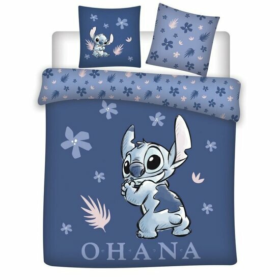 DISNEY - Duvet Cover 240x220cm - Stitch Ohama &#039;100% Coton&#039;
