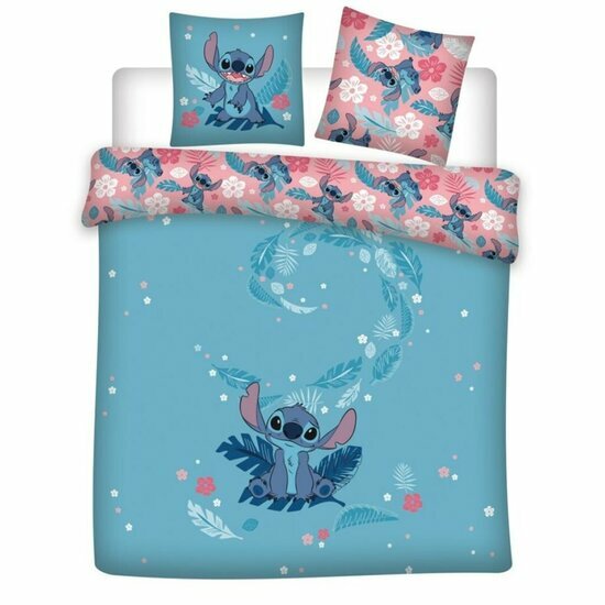 LILO &amp; STITCH - Duvet Cover 240x220cm + 2x65x65cm - Sitting Stitch
