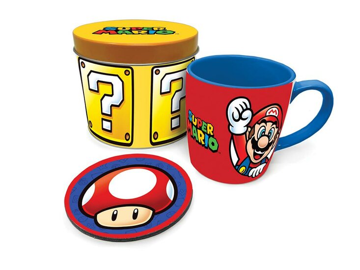 SUPER MARIO - Let&#039;s go - Mug &amp; coaster in metal tin