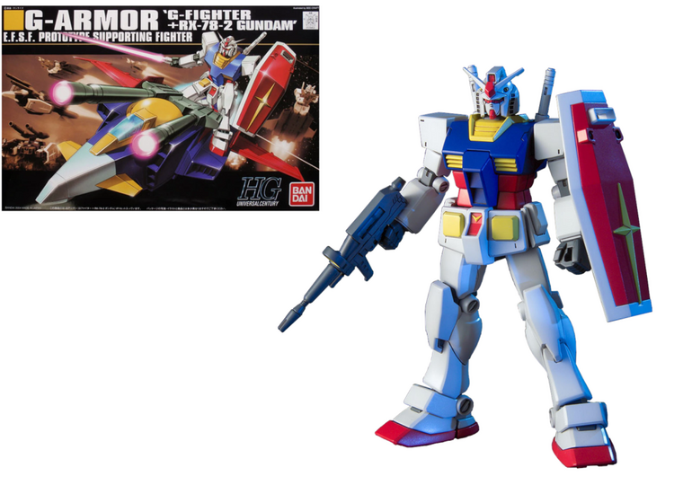 GUNDAM - HGUC 1/144 G-Armor G-Fighter + RX-78-2 Gundam - Model Kit