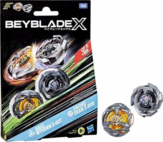 BEYBLADE X - Gale Wyvern 3-60T &amp; Sword Dran 3-80B Dual Pack