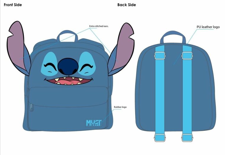 STITCH - Plush - Backpack &#039;27x24x7cm&#039;