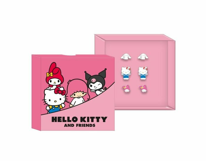 HELLO KITTY &amp; Friends - 3 Pairs of Studs Earrings