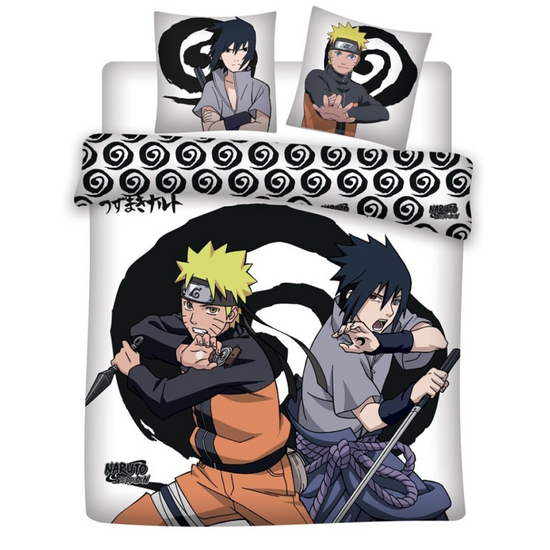 NARUTO - Naruto &amp; Sasuke - Duvet Cover 240X220 - &#039;100% microfiber&#039;
