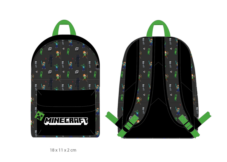 MINECRAFT - 1 Compartment BackPack &#039;18x11x2cm&#039;
